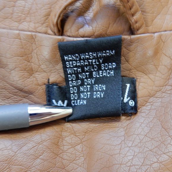 Wet Seal Womens Vest XL Brown Moto Pleather Vegan Faux Leather Studded Zip Snap - Picture 4 of 10